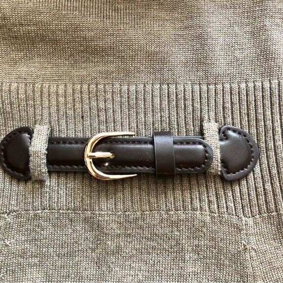 Eliza J. Taupe Brown Belted Cowl Collar Sweater Dress Fit & Flare Women’s Size S - Picture 6 of 12